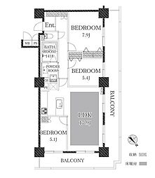 エクステ山下公園 3LDKの間取図画像