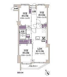 グリーンパーク五反野9 3LDKの間取図画像