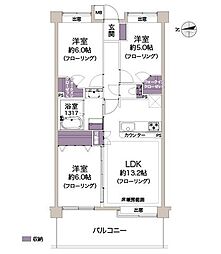 コスモタウン金町 3LDKの間取図画像