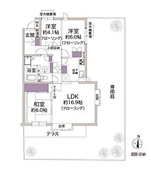 パークハイム砧一丁目 3LDKの間取図画像