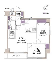 セントヒルズ川崎大師 2LDKの間取図画像