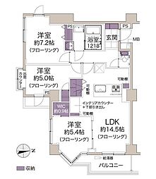 パーク・ノヴァ猿江恩賜公園 3LDKの間取図画像