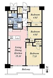 シティコープ大森東1号棟 3LDKの間取図画像