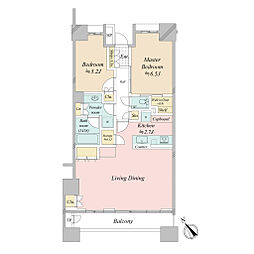 パークホームズ二子玉川ヒルトップ 2LDKの間取図画像