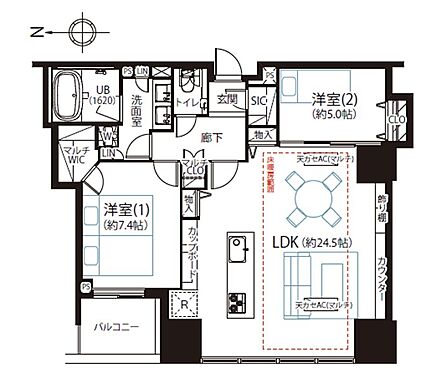 2LDK 間取り