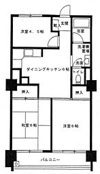 上高田マンション 3DKの間取図画像