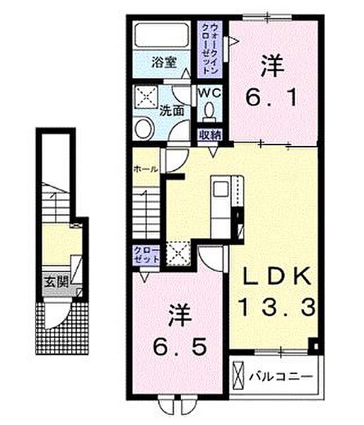 香川県高松市木太町(賃貸アパート2LDK・2階・59.58㎡)の写真 その4