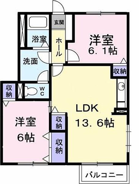 香川県善通寺市善通寺町(賃貸アパート2LDK・1階・58.58㎡)の写真 その2