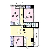 香川県高松市木太町（賃貸マンション3LDK・1階・68.72㎡） その2