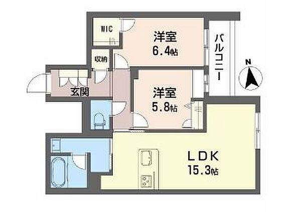 香川県高松市木太町(賃貸アパート2LDK・1階・67.11㎡)の写真 その4