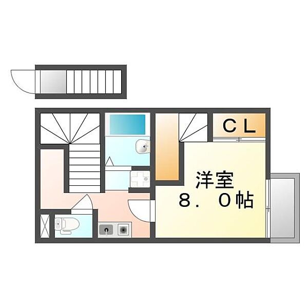 香川県さぬき市志度(賃貸アパート1K・2階・26.08㎡)の写真 その2