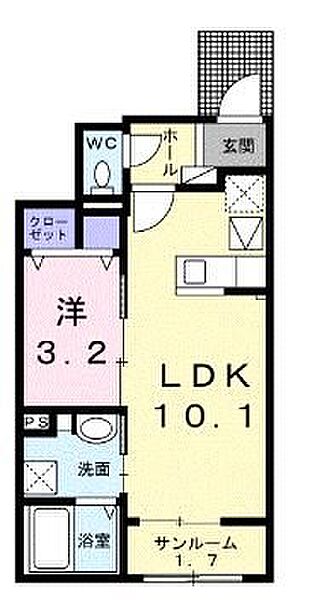 香川県高松市元山町(賃貸アパート1LDK・1階・36.29㎡)の写真 その2