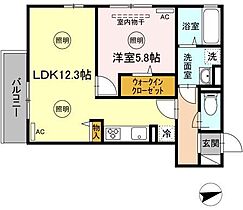 香川県高松市林町（賃貸アパート1LDK・1階・44.47㎡） その2