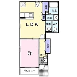 高松琴平電気鉄道琴平線 太田駅 徒歩30分の賃貸アパート 2階1LDKの間取り