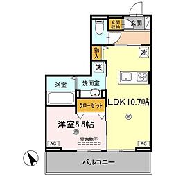 JR高徳線 昭和町駅 徒歩8分の賃貸アパート 3階1LDKの間取り