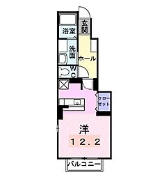 JR予讃線 香西駅 徒歩9分の賃貸アパート 1階1Kの間取り