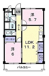 高松琴平電気鉄道琴平線 栗林公園駅 徒歩9分の賃貸マンション 1階2LDKの間取り