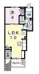 JR予讃線 香西駅 徒歩11分の賃貸アパート 1階1LDKの間取り