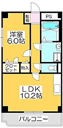 高松琴平電気鉄道琴平線 三条駅 徒歩27分の賃貸マンション 6階1LDKの間取り