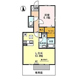 高松琴平電気鉄道琴平線 三条駅 徒歩11分の賃貸アパート 1階1LDKの間取り