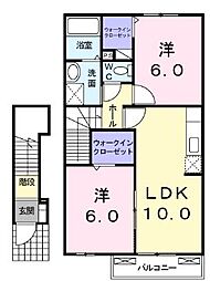 高松琴平電気鉄道琴平線 仏生山駅 徒歩30分の賃貸アパート 2階2LDKの間取り