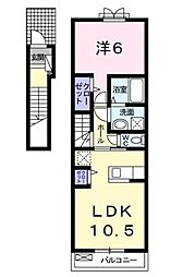 エレスチャル 1LDKの間取図画像