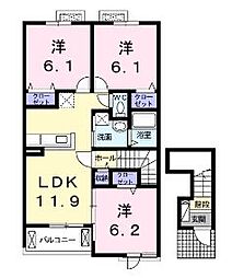 ルーベル宇多津G 3LDKの間取図画像