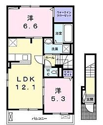 アンフィニボヌール 2LDKの間取図画像