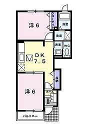 クリアスカイ 2LDKの間取図画像