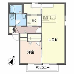 レシェンテD 1LDKの間取図画像
