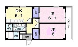 プチメゾン21 2DKの間取図画像