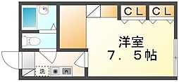 レオパレスGAZEBO12 1Kの間取図画像