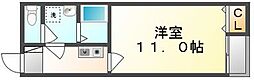 クレイノ福江 1Kの間取図画像