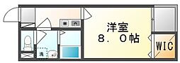 レオネクストクレール国分寺 1Kの間取図画像