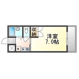 セントバレンタインハイツA 1Kの間取図画像