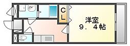 コンフィード水田 1Kの間取図画像