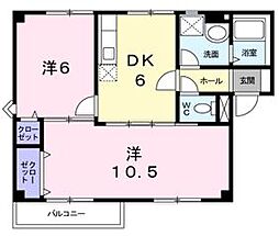 プラドール今里D 2DKの間取図画像