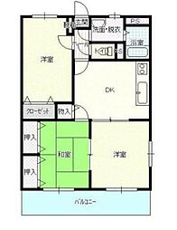 キャメロットK 2LDKの間取図画像