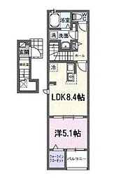 観音寺市坂本町2丁目アパート 1LDKの間取図画像