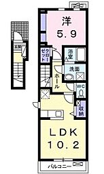 フィオーレリンA 1LDKの間取図画像