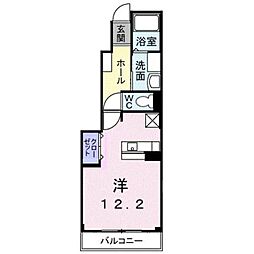ソレアード太田B ワンルームの間取図画像