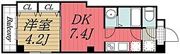 JR京葉線 蘇我駅 徒歩14分の賃貸マンション 2階1DKの間取り