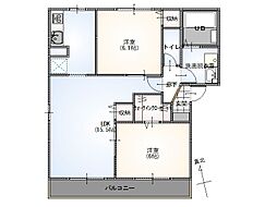 レ・セーナアサカ 2LDKの間取図画像