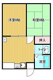 オレンジコーポ 2DKの間取図画像