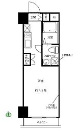 キャッスル桜木 1Kの間取図画像