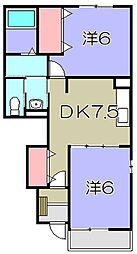 ルトンセラン 2DKの間取図画像