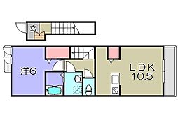 フロレスタ　プリマヴェーラ 2階1LDKの間取り