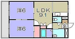 ハッピーガーデン 2LDKの間取図画像