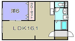 南方マンション 1LDKの間取図画像