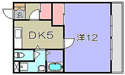 ヴィラ・シメノ 1DKの間取図画像
